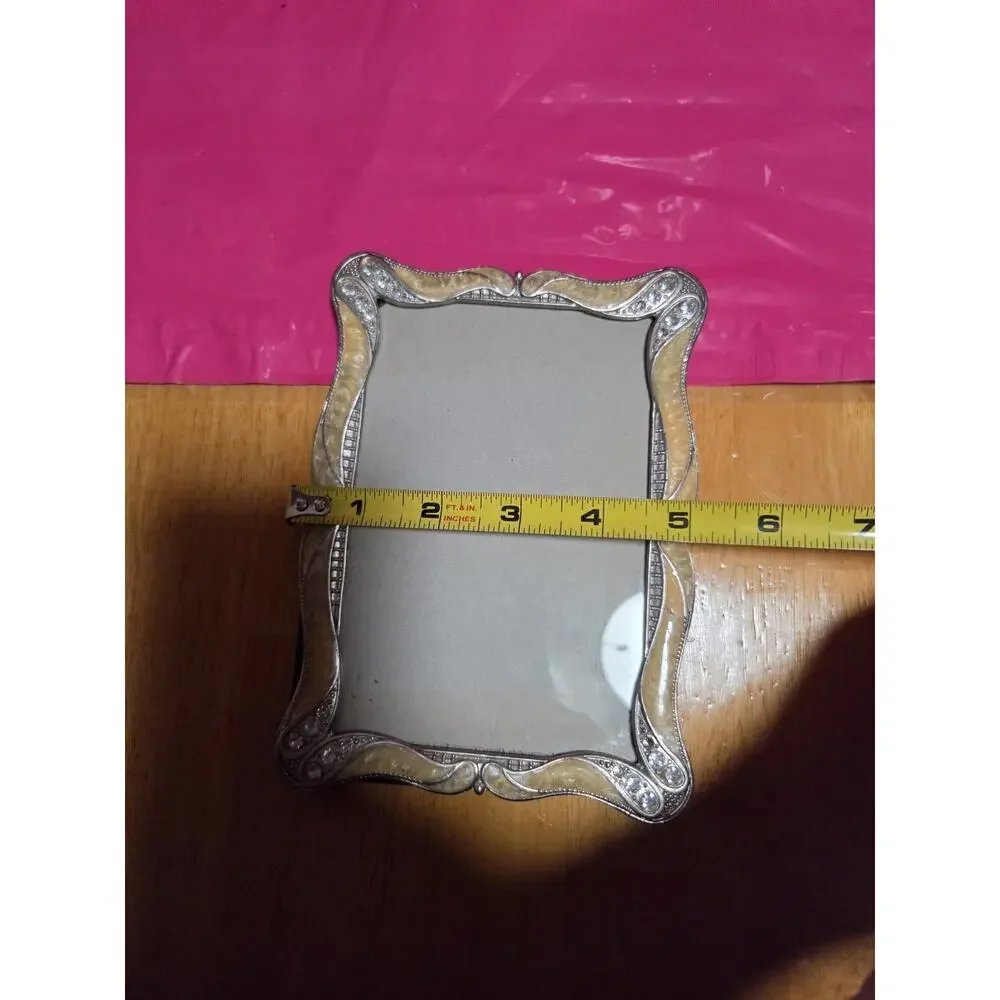 Sheffield Home Ivory Enamel W/Sparkling Rhinestones 5x7 Picture Frame